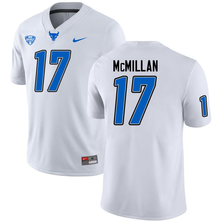 Buffalo Bulls #17 Nik McMillan College Football Jerseys Stitched Sale-White